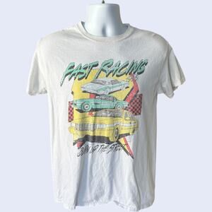Full Tilt Racing Graphic T-Shirt S White Fast Racing 1996 Muscle Cars Y2K